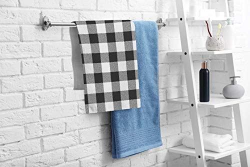 Hand Towels Cotton Washcloths Black and White Buffalo Plaid,Vintage Gingham