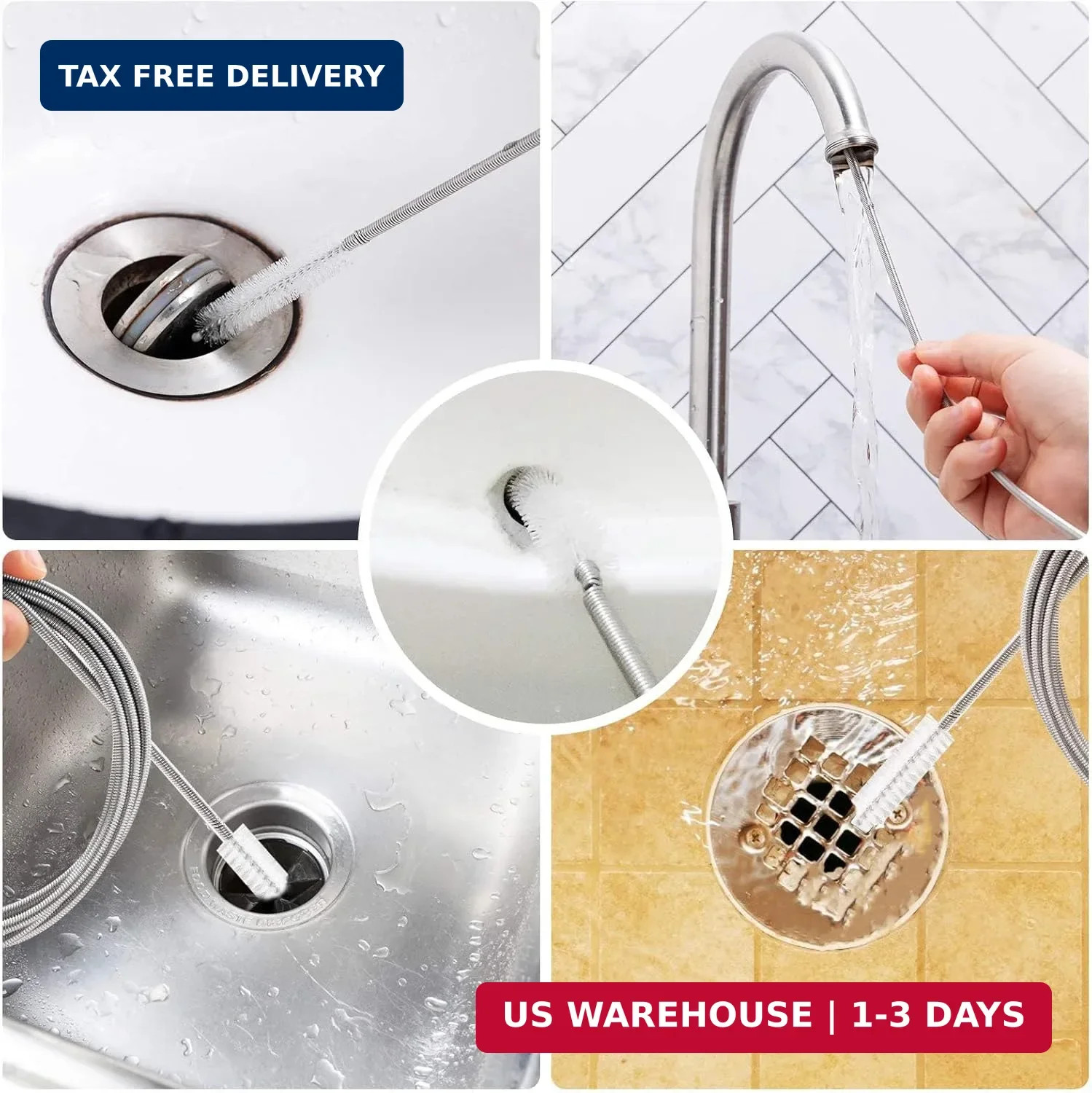 2 Pack 120 Inch Flexible Drain Brush, Sunroof Drain Cleaning Tool for Ice Maker,