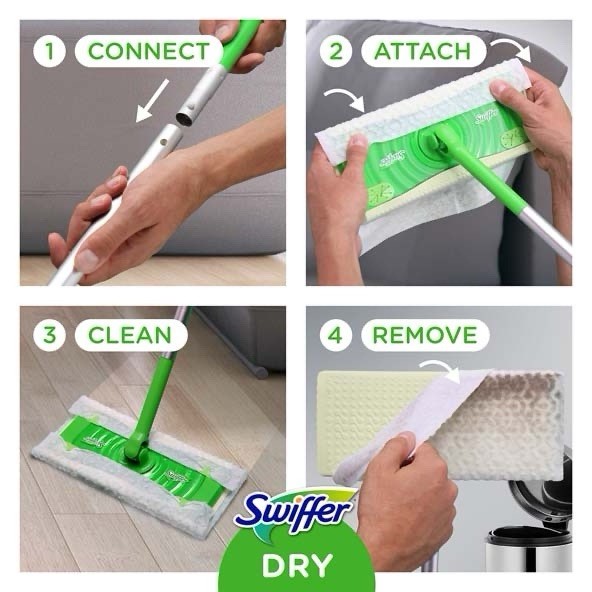 Swiffer Sweep + Mop,Broom & Mop Alternative,Dry & Wet Floor Cleaner,Fresh Scent