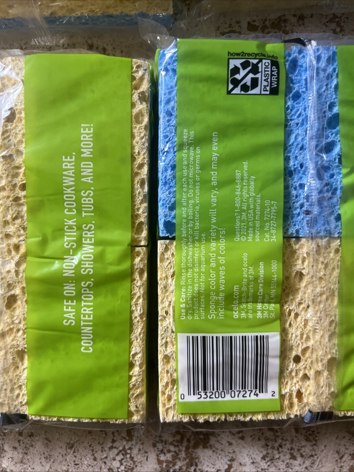 4 Pack (x2) Scotch Brite Ocelo Multi-Purpose Sponges, Assorted Colors, 8 total
