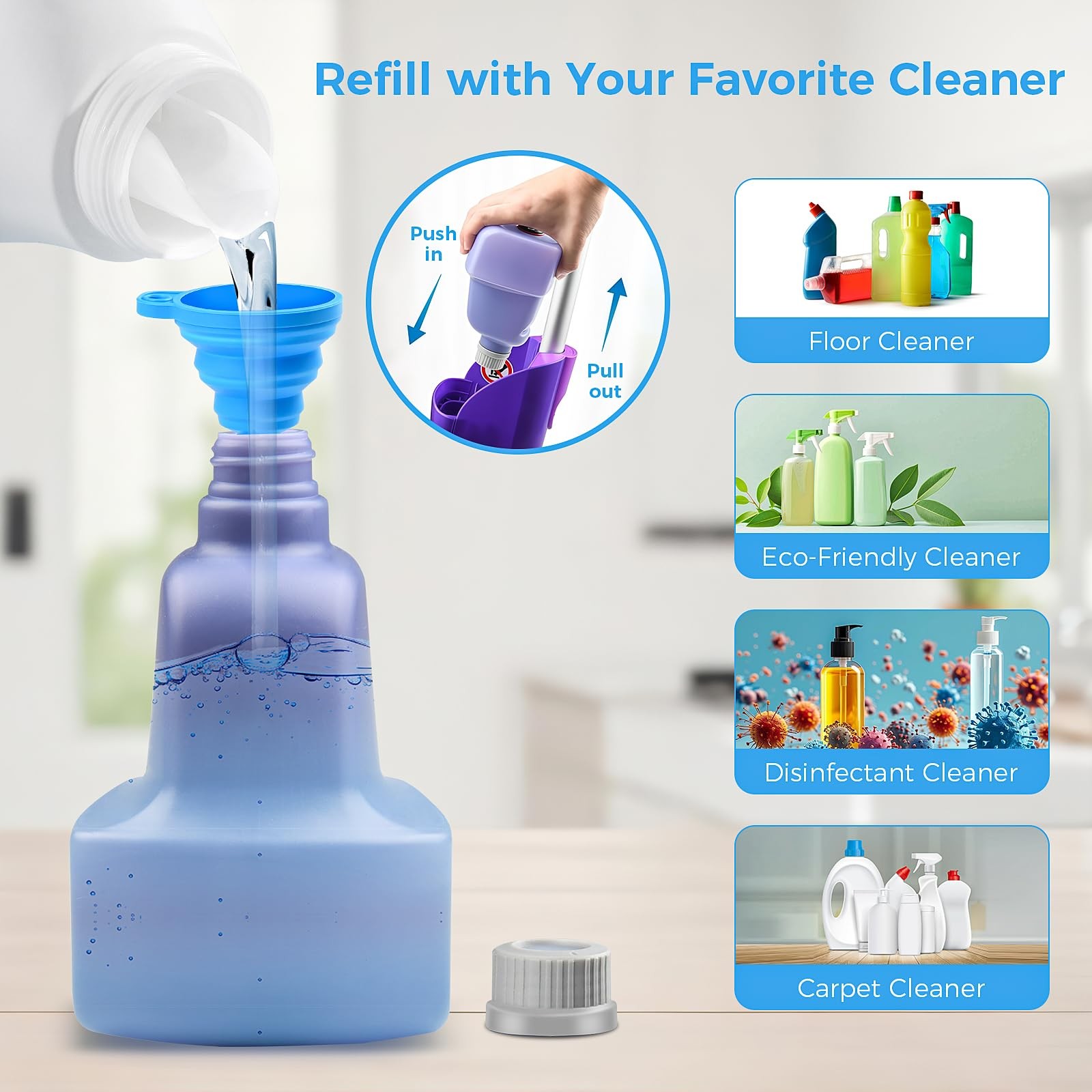 Replacement Bottle for Swiffer Wet Jet Mop, Refillable, 500 ML Leak-Proof H