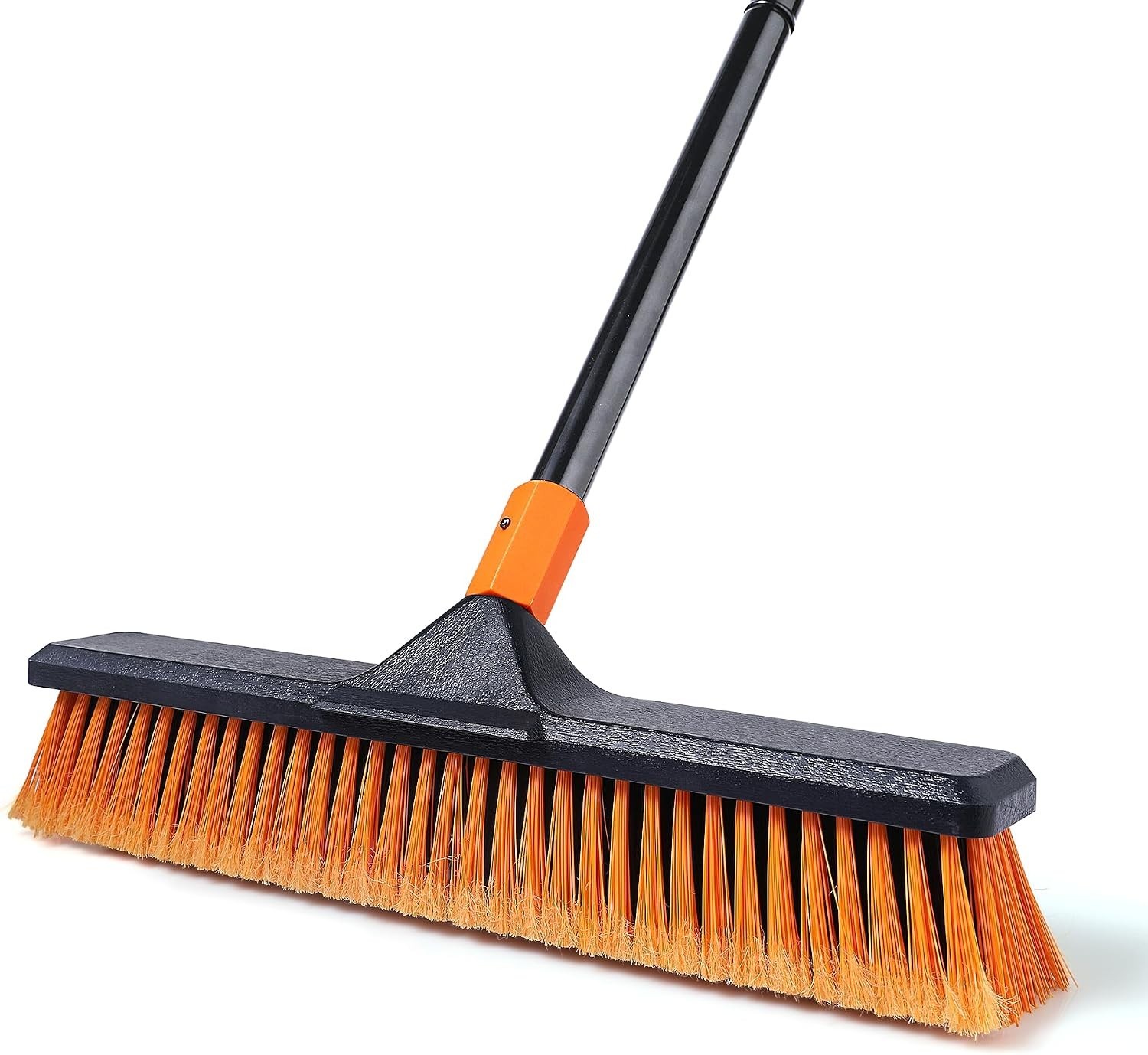18″ Push Broom Outdoor for Floor Cleaning with Extendable Long Handle, Stiff …