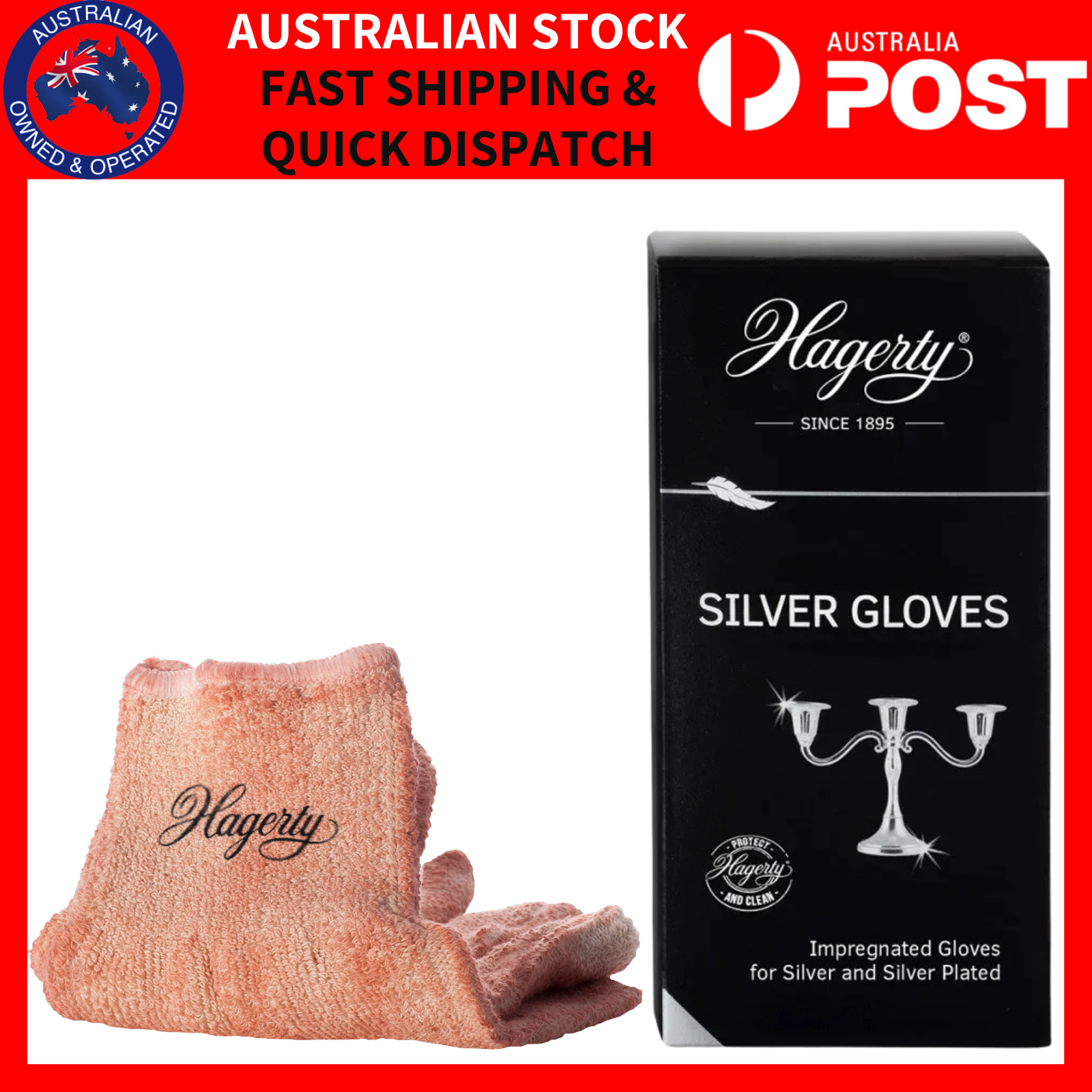 Hagerty Silver Gloves Polishing Cleaning Mitts Jewellery Cutlery Tarnish Removal
