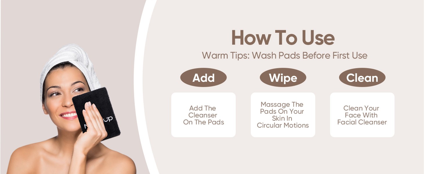 Makeup Remover Cloth 6 Pack,Premium Washable Soft 13×13 Inch Facial Cleansing