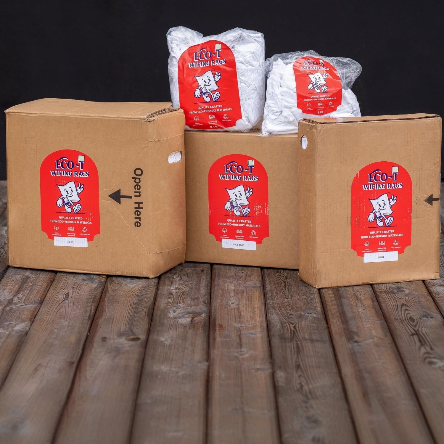 4 lb Eco-Friendly Paint Rags – 100% Recycled T-Shirt Material, High Absorbency,