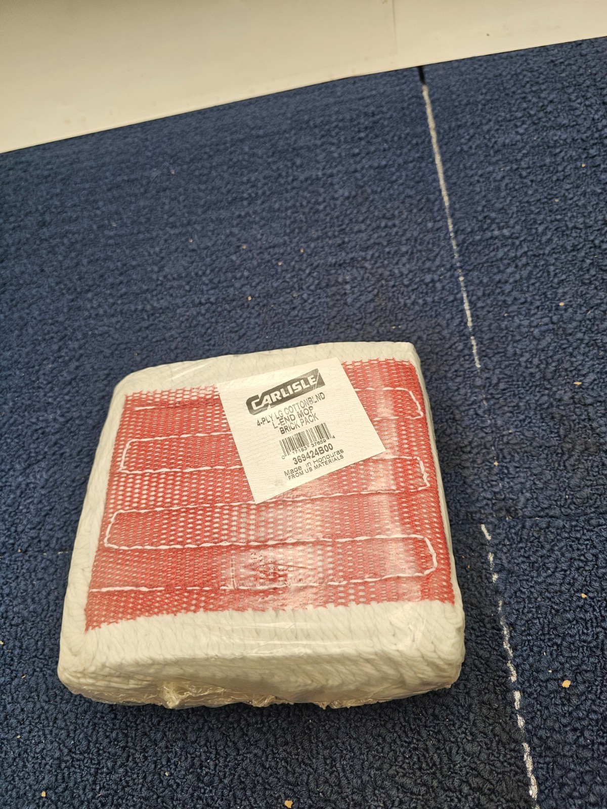 (QTY 16) Carlisle 369424B00 4-Ply Cotton Blend Looped End Replacement Mop Head