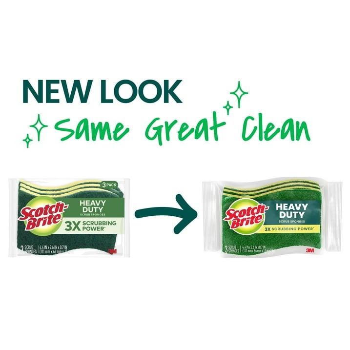 Scotch-Brite Heavy Duty Cleaning Scrub Sponge, 6 Dish Sponges