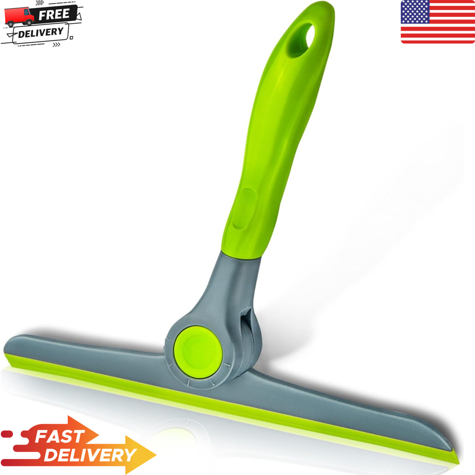 10″ Heavy Duty Green and Grey Window Cleaning Squeegee, Handheld