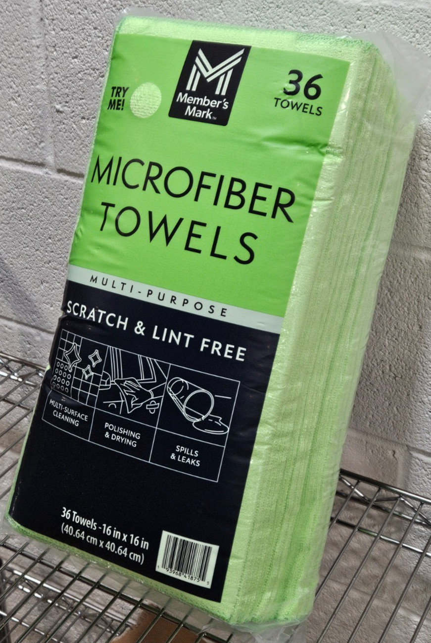 Member’s Mark Commercial Microfiber Towels Rags Green pack of 36 Micro Fiber