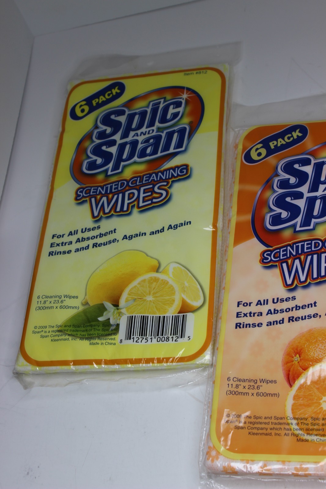 Spic And Span Scented Cleaning Wipes Lot of 3 ( 18 ) Discontinued Lemon Orange