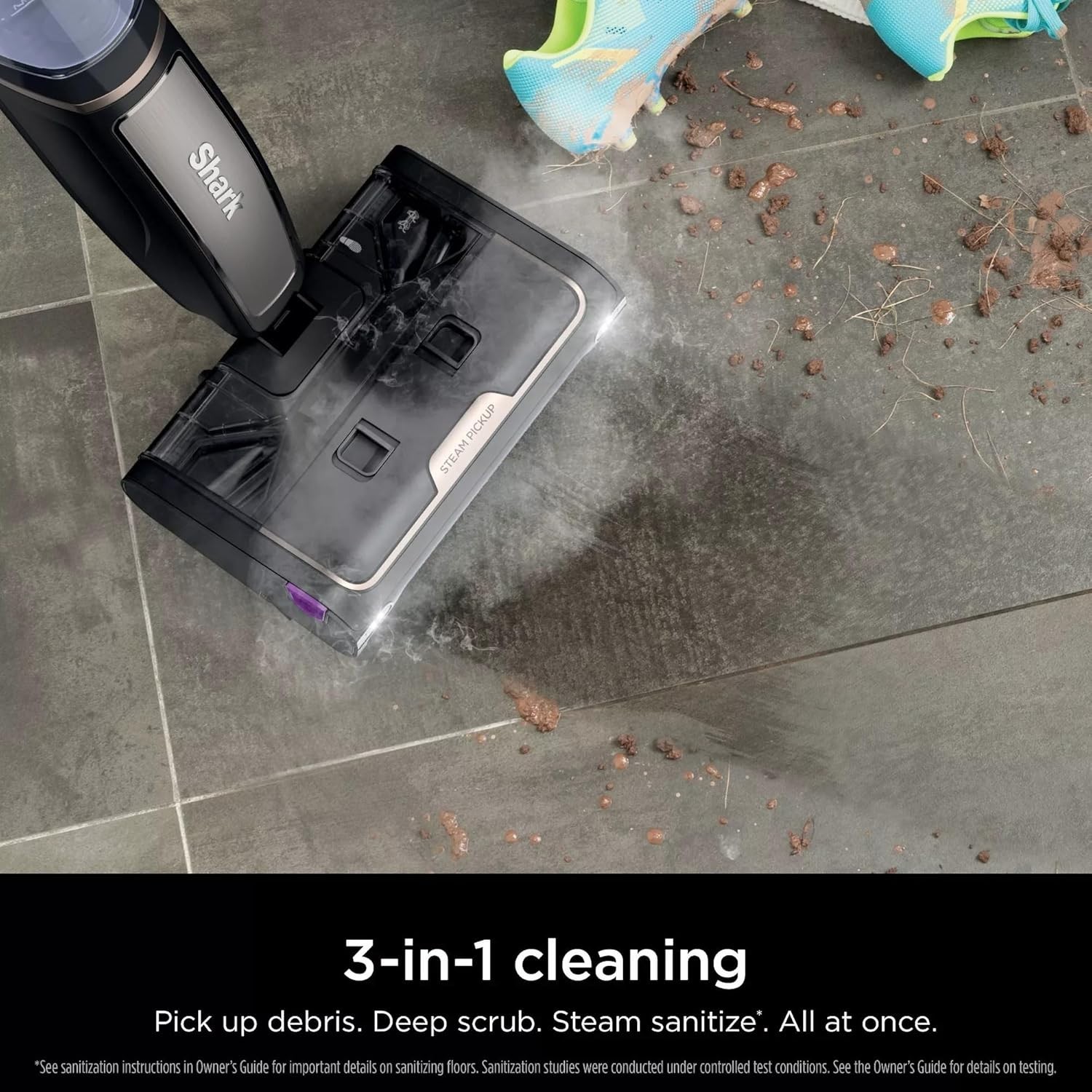 Shark SD201 Steam Pickup 3-in-1 Steam Mop Picks Up Debris Deep Scrubs Cleaner