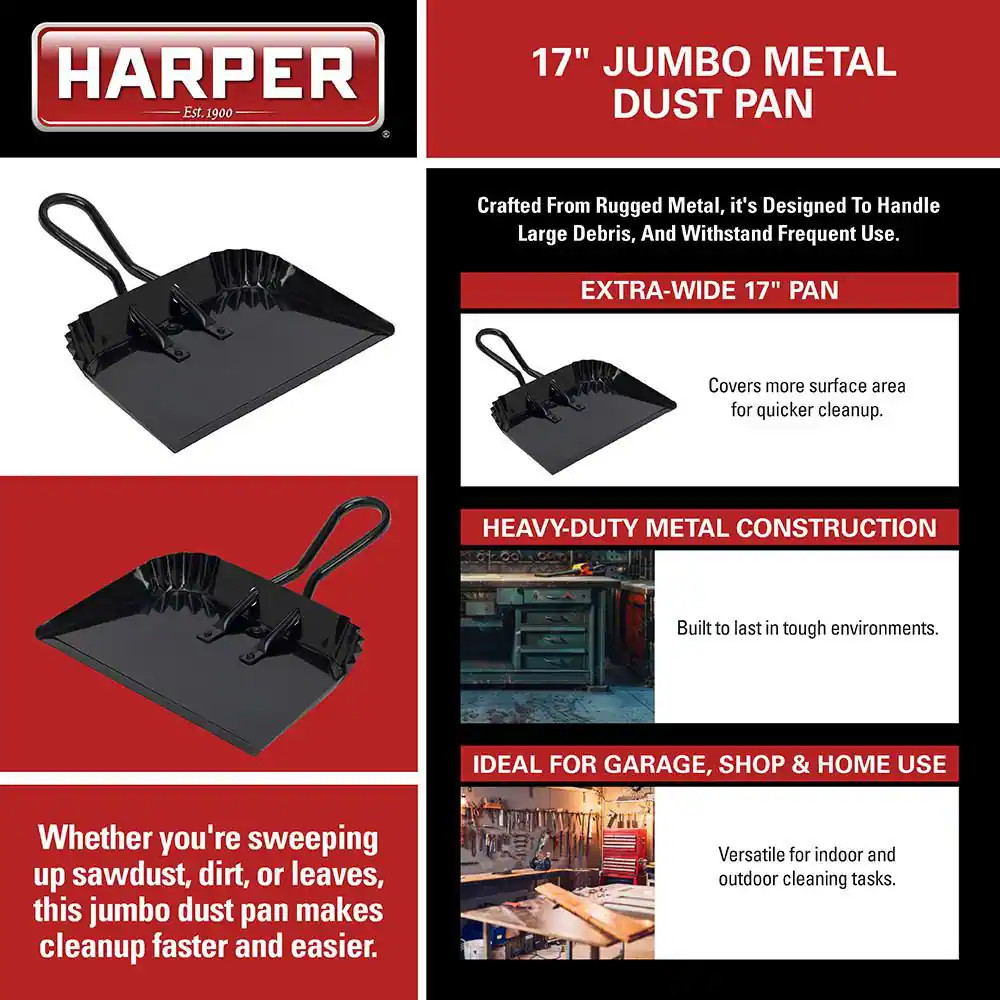 17 In. Jumbo Metal Dust Pan