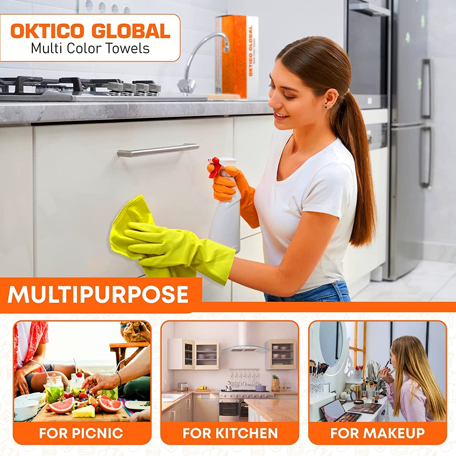Kitchen + Home Reusable Paper Towels Heavy Duty Washable Paperless Eco Friendly.