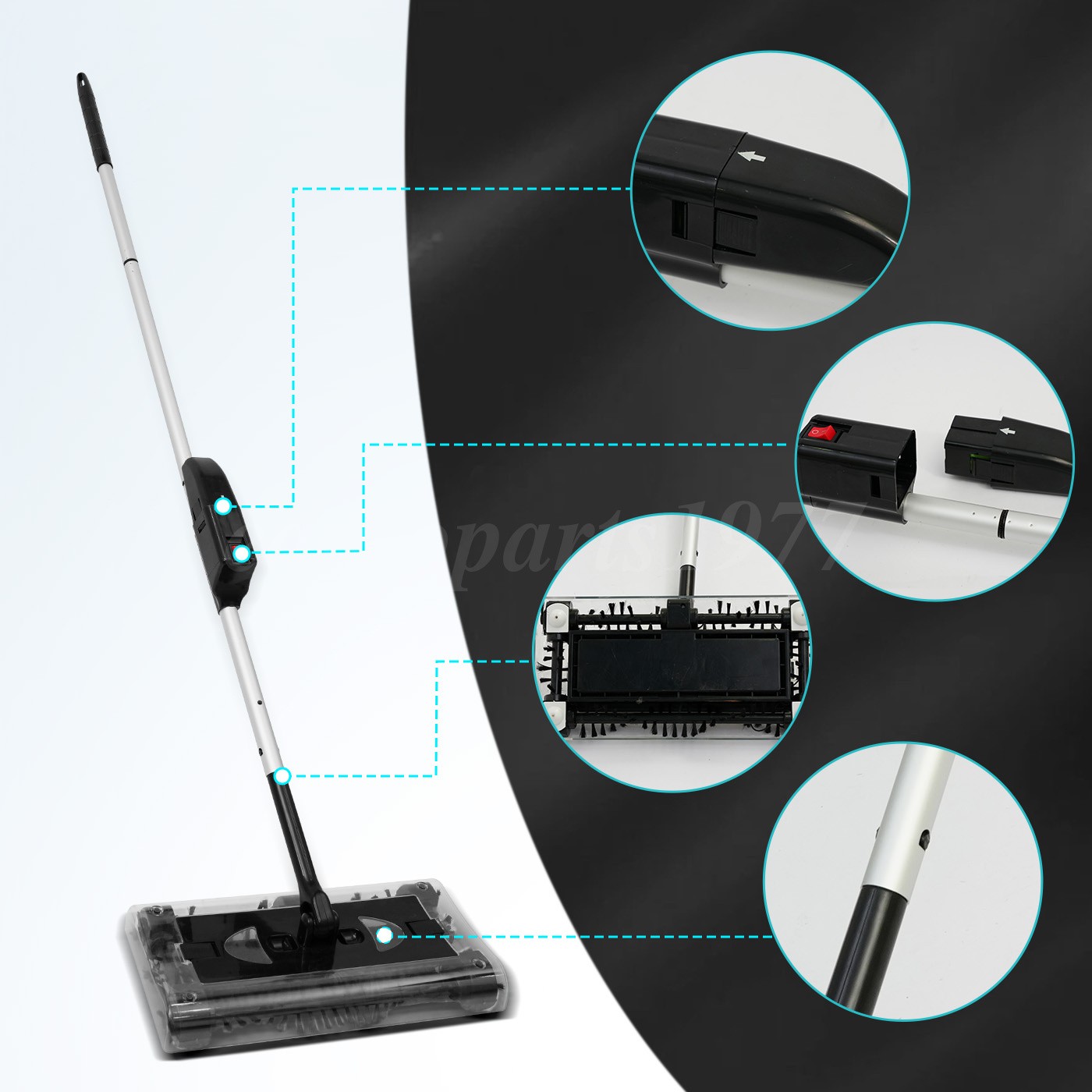 Floor Sweeper Cordless Electric Rechargeable Floor&Carpet Vacuum Cleaner Handle