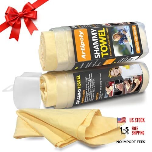 Premium Shammy Cloth for Car Drying 2pk (26”x17”)-Super 2pk 26″x17″ Yellow
