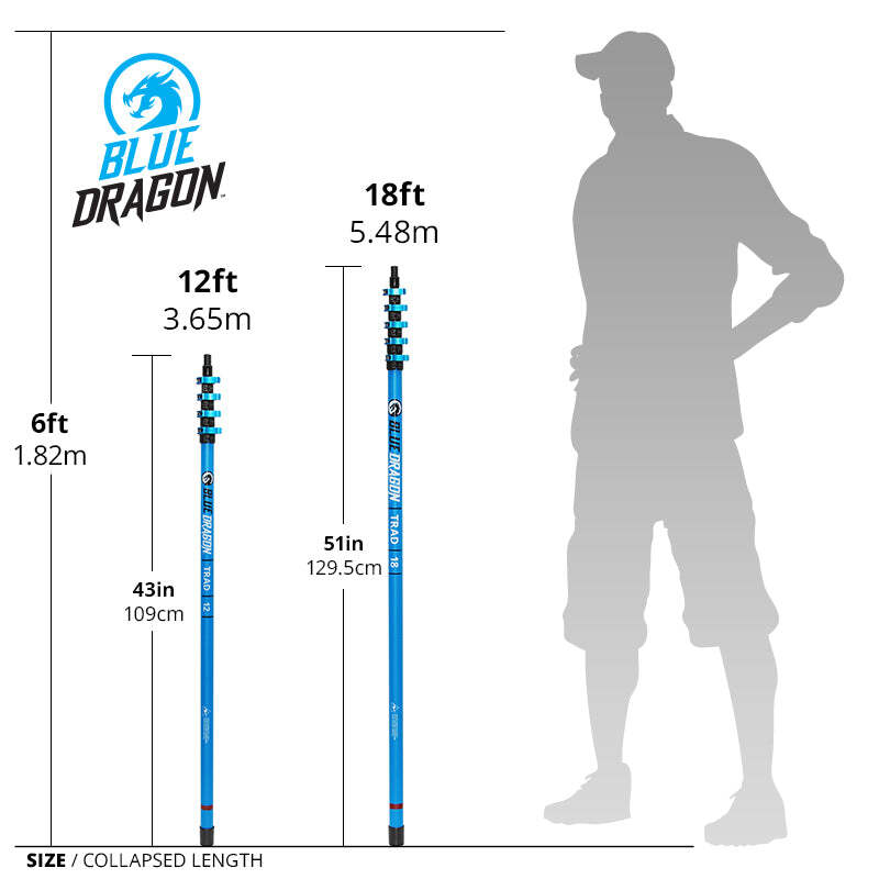Blue Dragon Trad Pole – Carbon Fiber Window Cleaning Pole