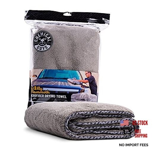 Woolly Mammoth Large Microfiber Drying Towel – 36 x 25 Inch Ultra 1 Pack Gray