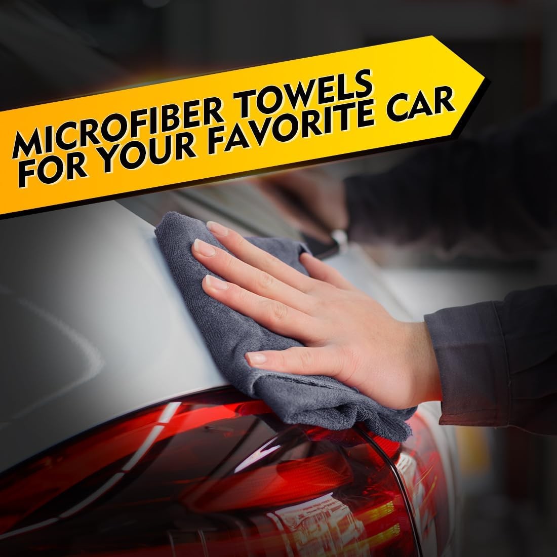 Microfiber Cleaning Cloth 12 Pack, 12.5 x 12.5 inch Microfiber Towels for Cars,