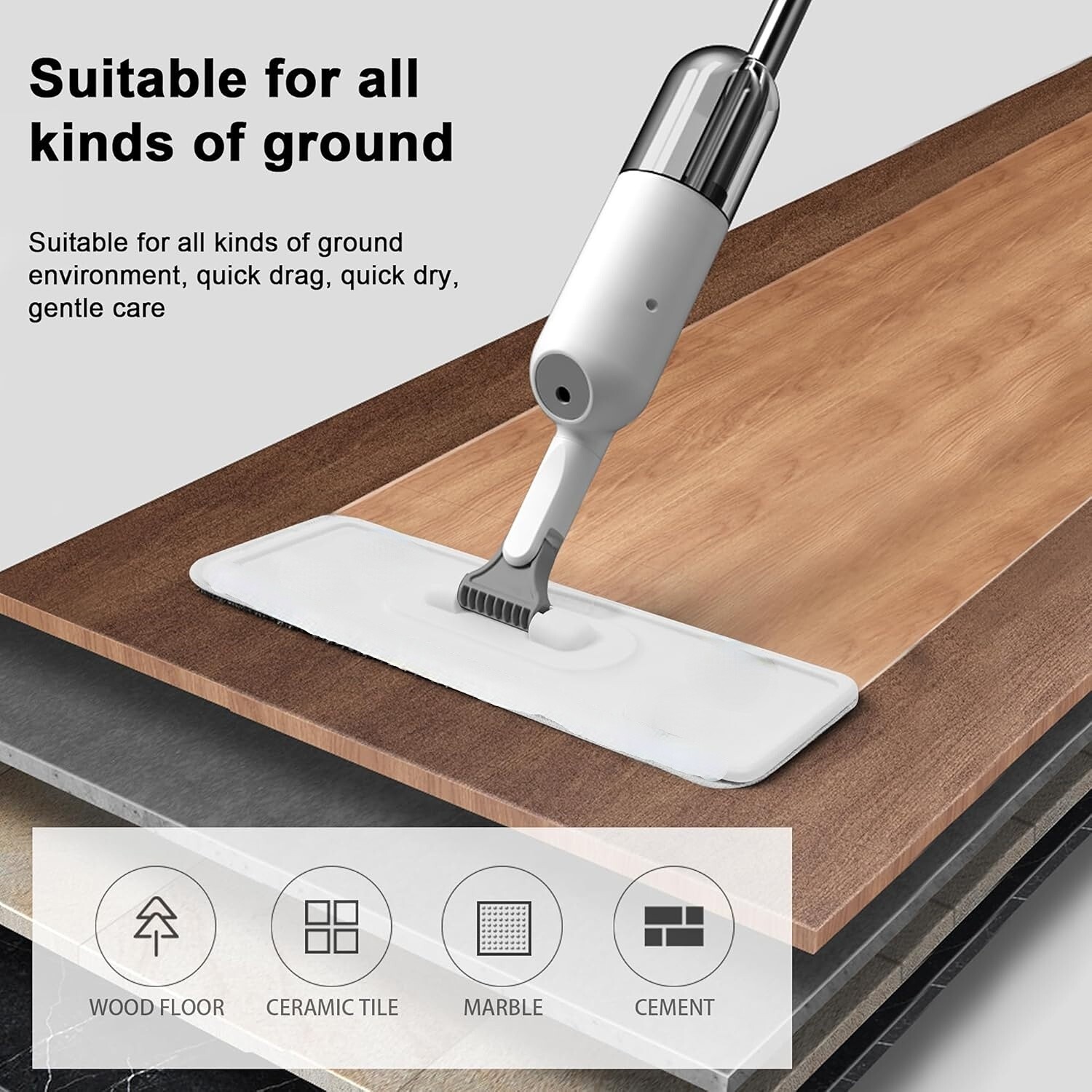 Spray Mops for Floor Cleaning with 5 Washable Pads, Wet Dry Microfiber Mop Home