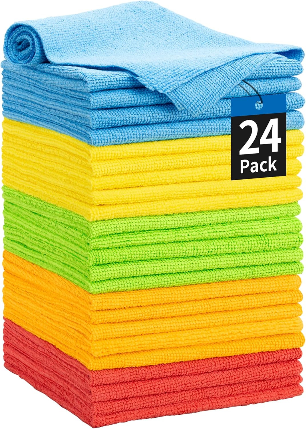 Microfiber Towels for Cars, 24 Pack Microfiber Cleaning Cloths, 11.5″*11.5″ C…