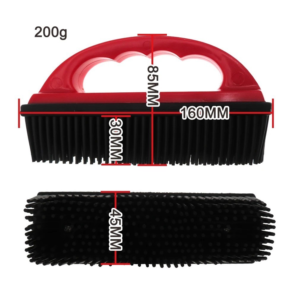 Rubber Bristle Hand Brush With Squeegee – Scrub Sweep & Clean Lint -RANDOM COLOR