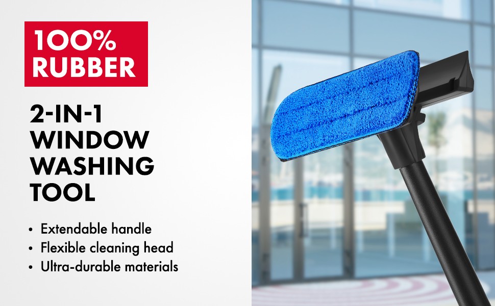 Tyroler 2-in-1 High Window Cleaner Tool with 4.5 to 7.5 ft Extendable Handle |