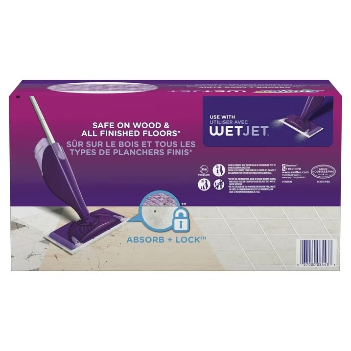 Swiffer Wet Jet Mop Cleaning Pads Refill, Floor Cleaner for Mopping Wood, Lamina