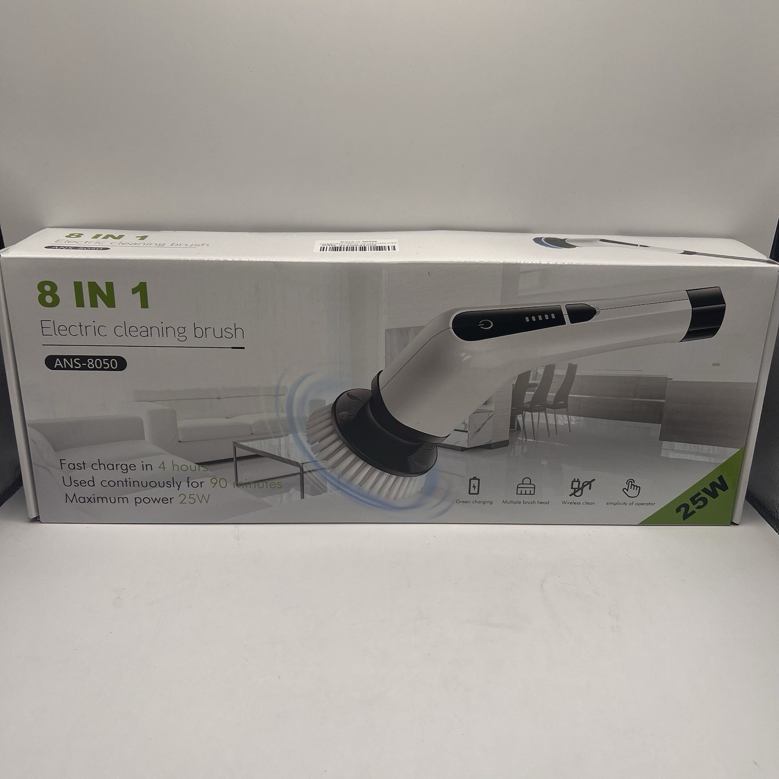 8 In 1 Electric Spin Cleaning Brush ANS-8050 NEW Cordless Battery