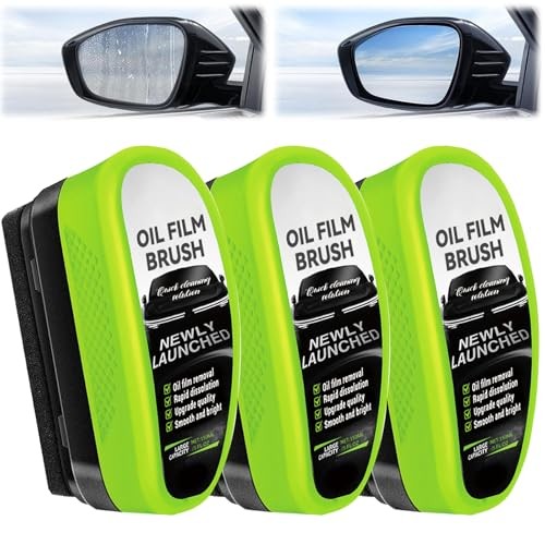 3PCS Clear Vision Windshield Cleaner, Automotive Oil Film Cleaning Brush 3packs