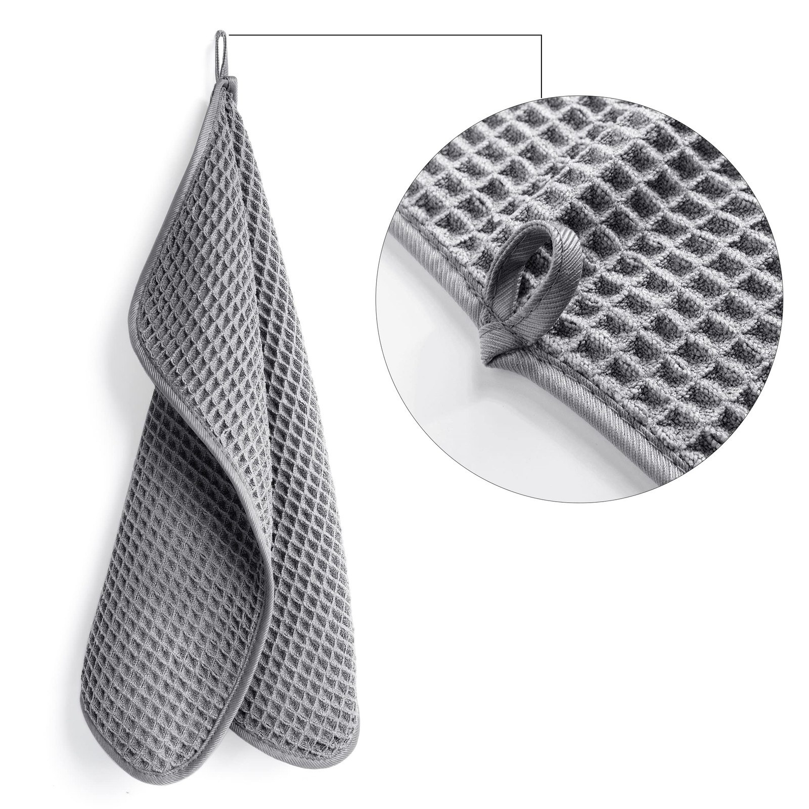 430 GSM Microfiber Lint Free Washcloth Face Towel, 13 x 13 in, 4 Pack (Waffle…