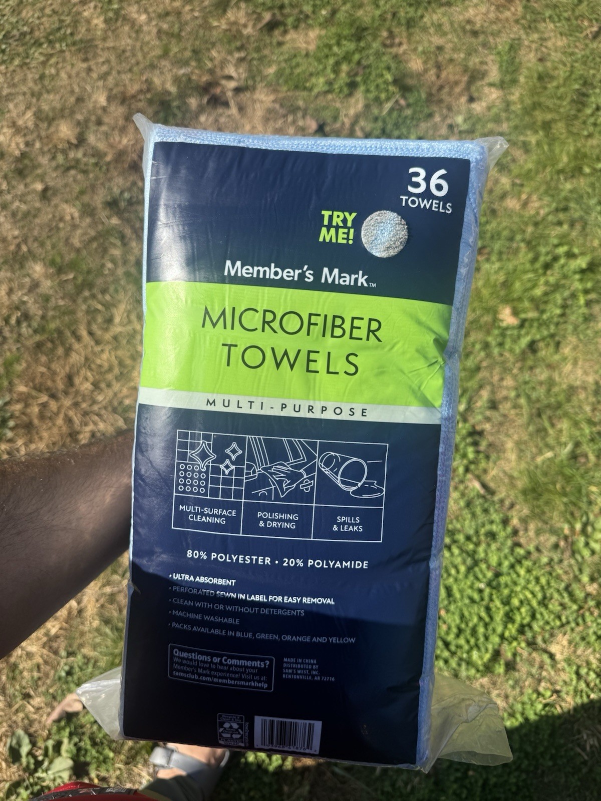 Member Mark Premium Microfiber Cleaning Towels 36 Count (Choose Color) (Blue)