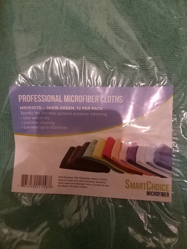 Microfiber Cleaning Cloths 12 Pack Size 16×16 Green