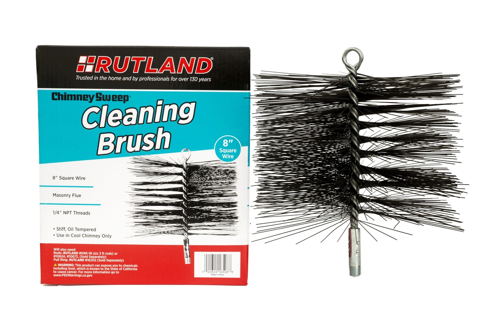 Rutland Products 16508 8-Inch Square Chimney Cleaning Brush 8-Inch, Others