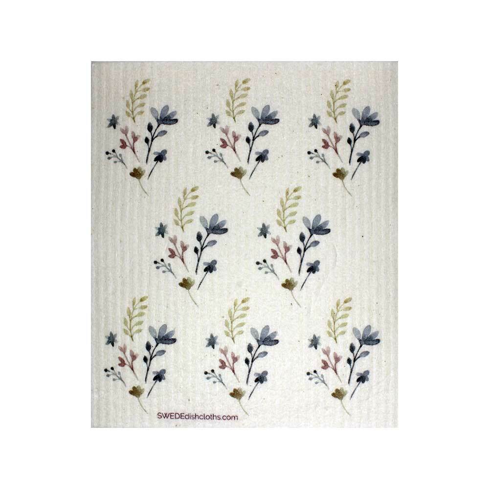 Swedish Dishcloths Mixed Purple Wildflowers Set of 3 cloths (one of each design)
