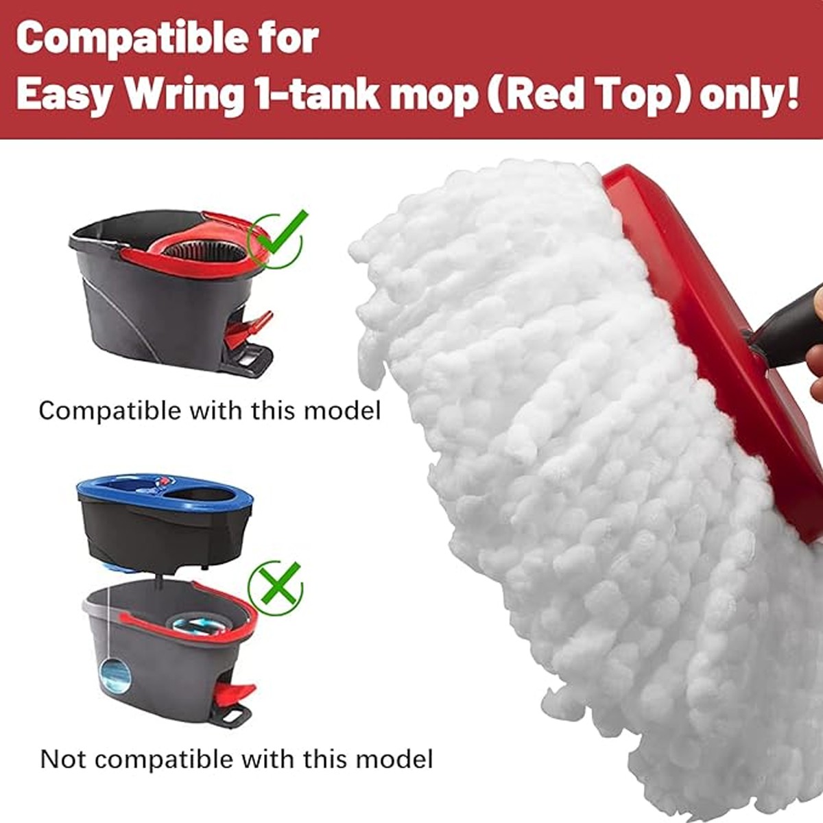 Replacement Microfiber Mop HEAD For O-Cedar Spin Mop Easy Clean Wring Refill kit