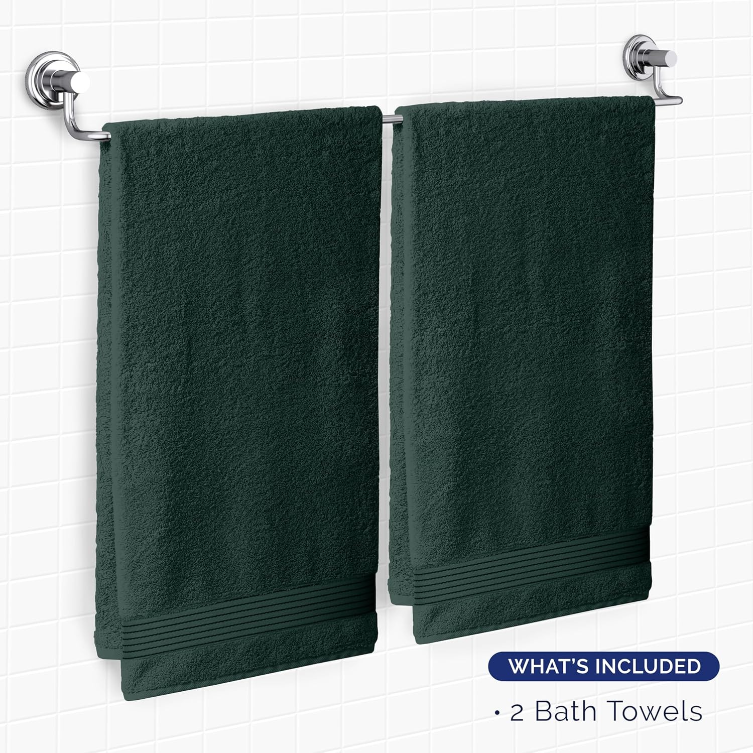 Premium Turkish Cotton 2 Pack Bath Towel Set – 27 x 54 inch, Luxurious Hotel Spa