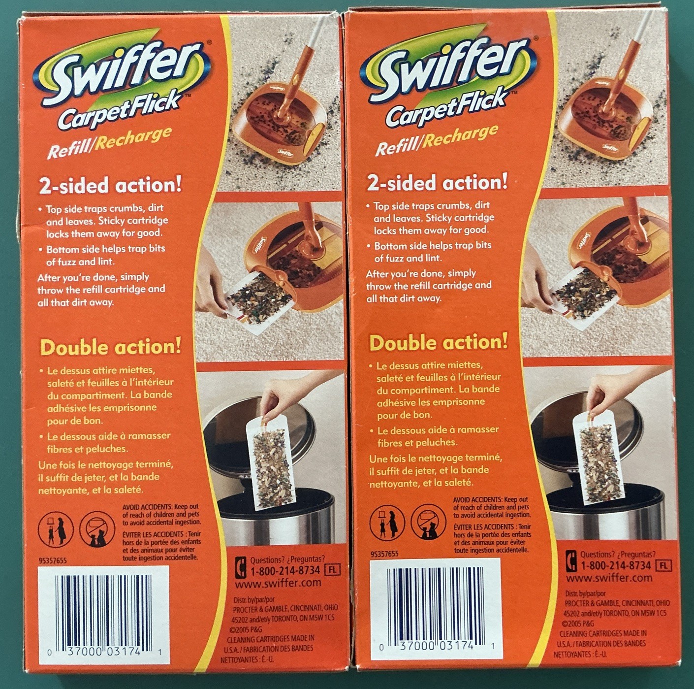 Swiffer CarpetFlick Refill 17 Cleaning Cartridges Sealed Box + 5 Singles in Open