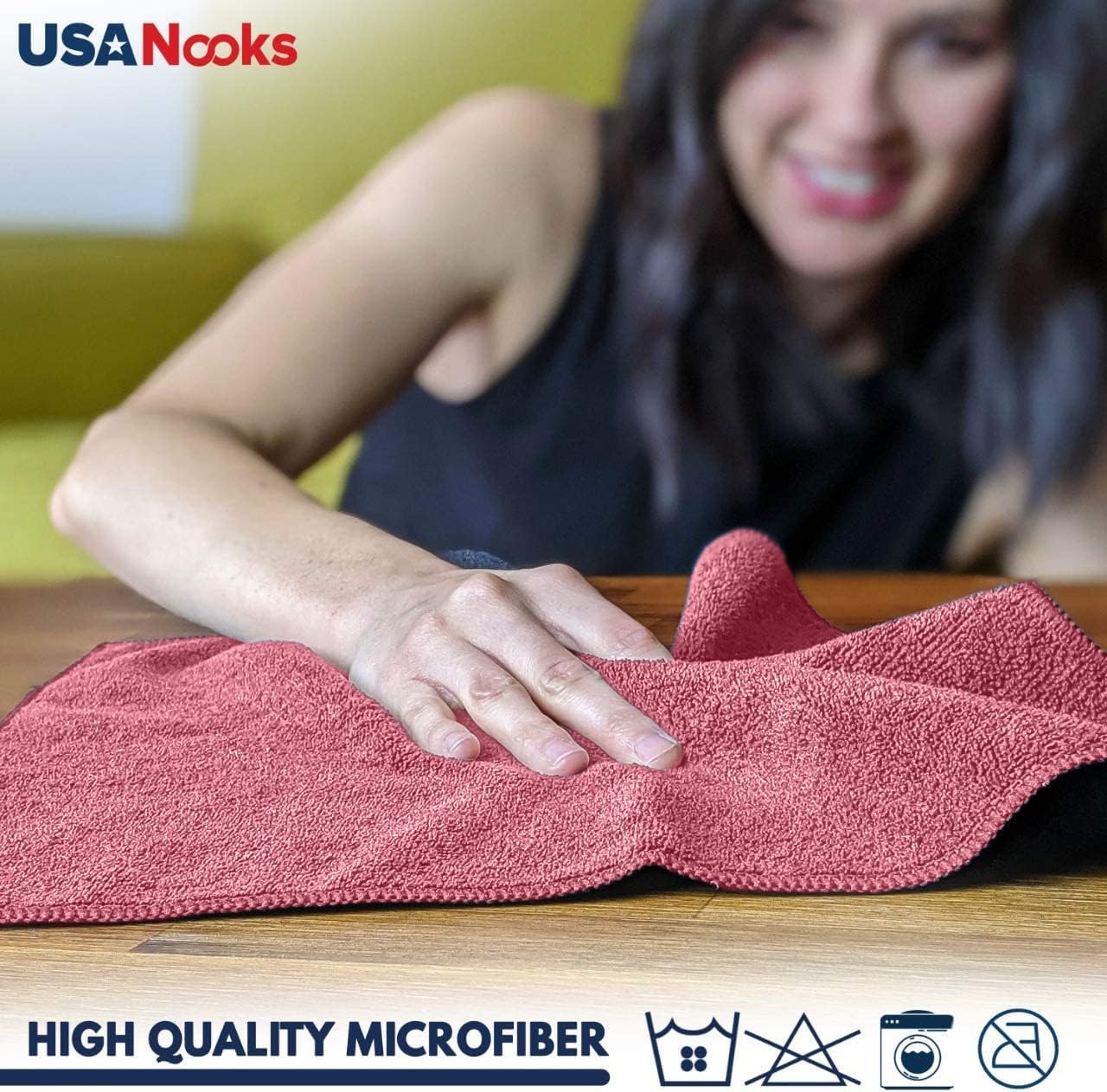 Microfiber Cleaning Cloth – 12Pcs 12.5X12.5 Inch High Performance – 1200 Washes,