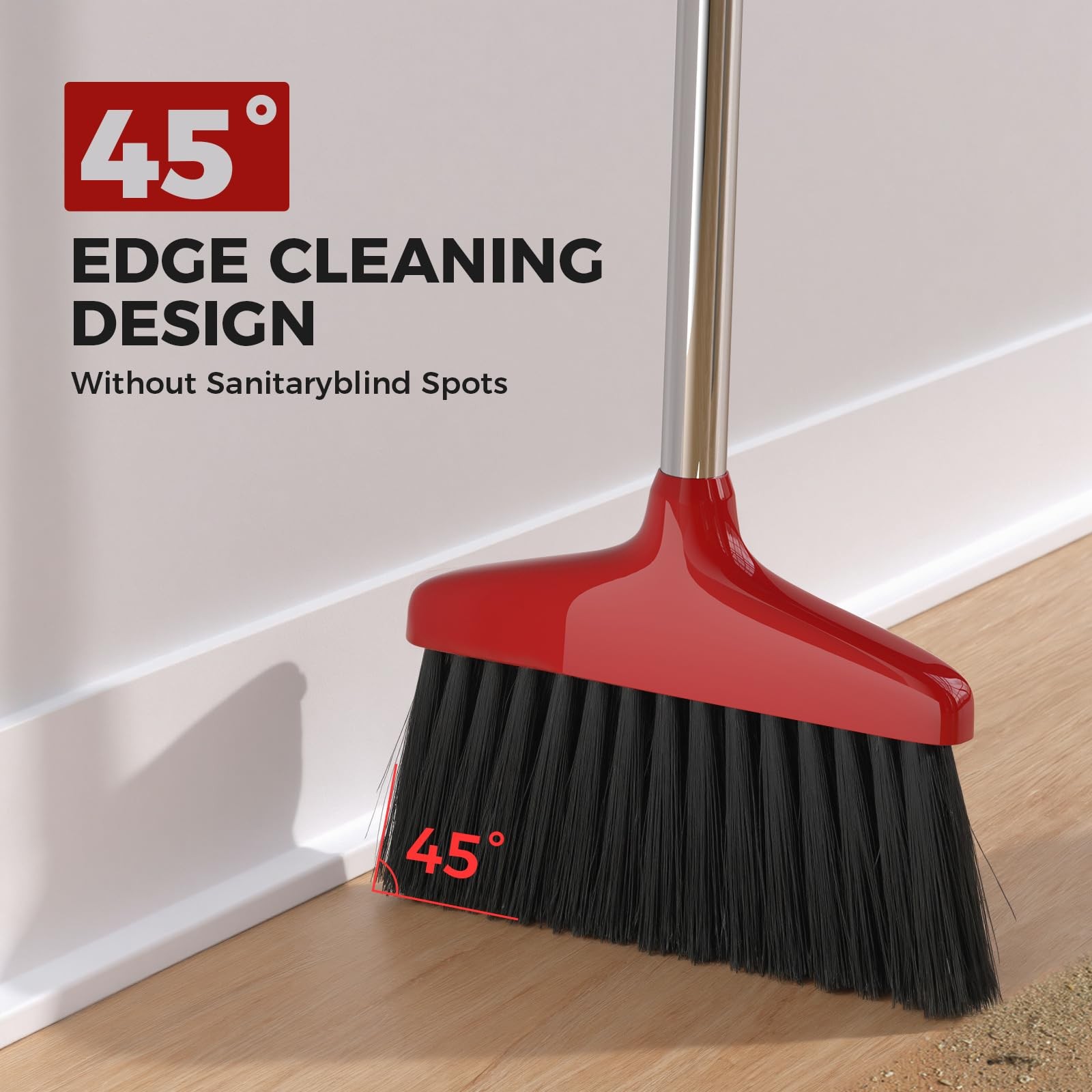 Handy Broom, Indoor/Outdoor Brooms, Duty Kitchen for Home Garage Red