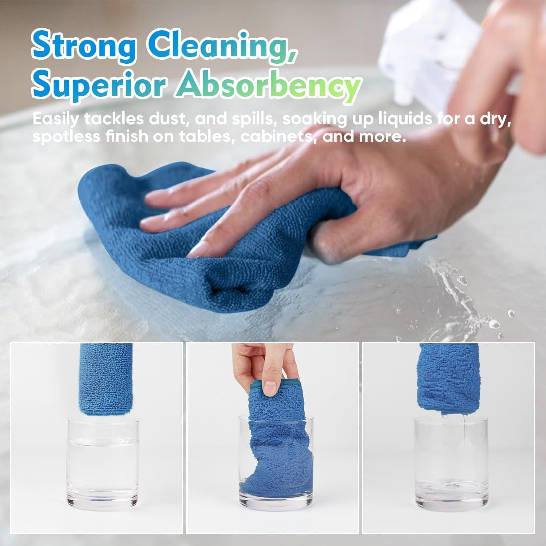 Lake Green Microfiber Cleaning Cloth 12 Pack 12.5 X 12.5 Inch Microfiber Towels