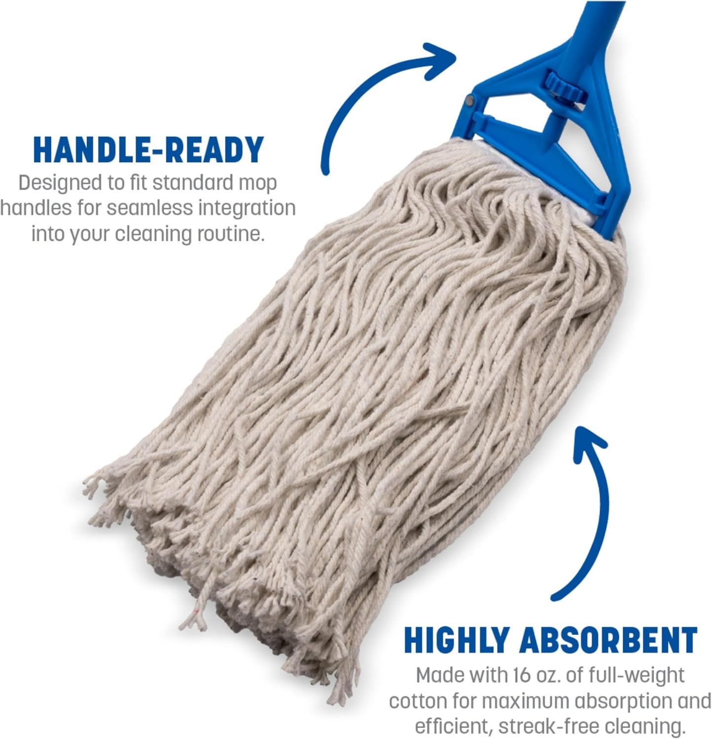 32-Inch Cotton Mop Head – Highly Absorbent Replacement for Home & Commercial Use