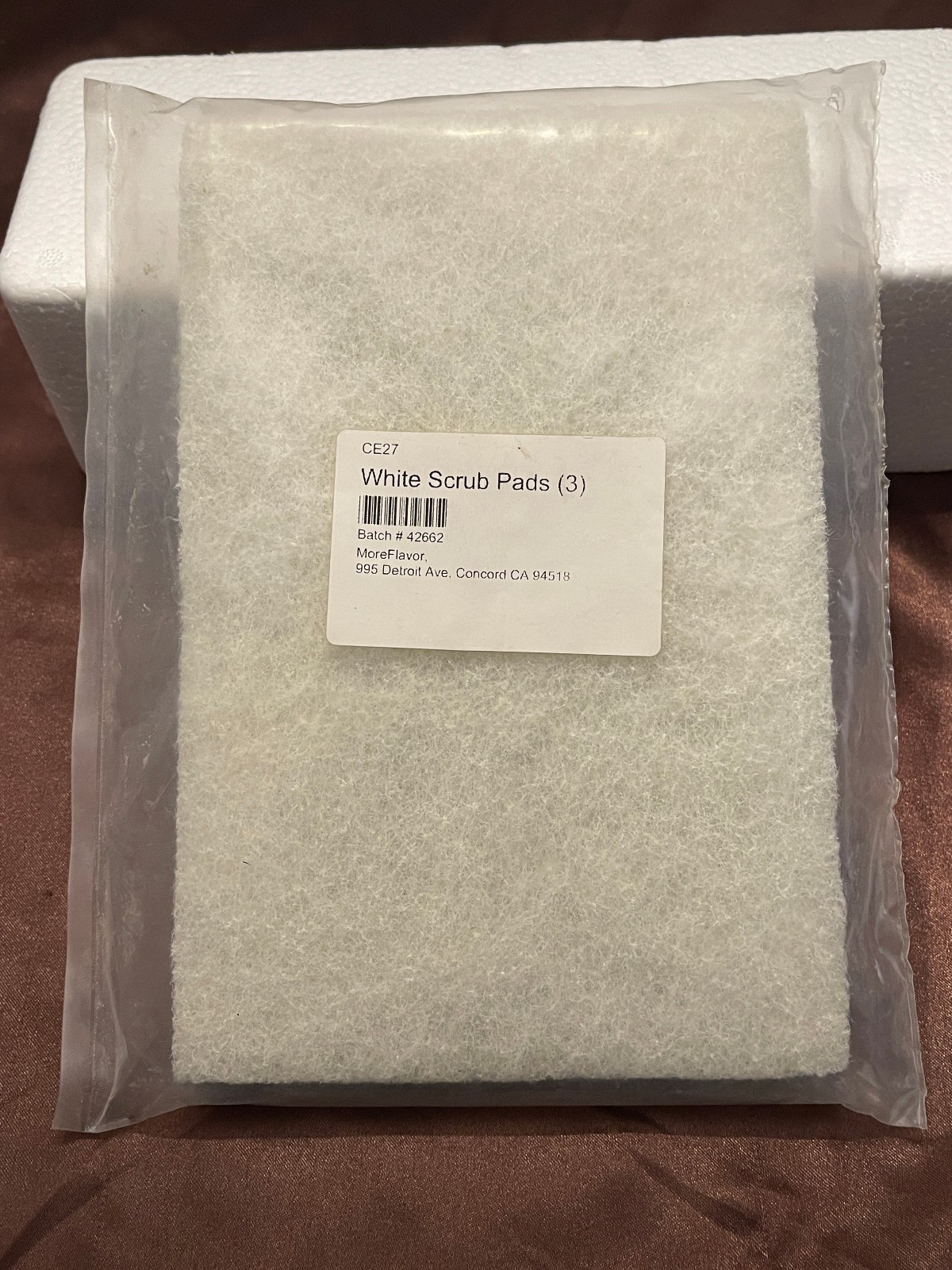 White Scrub & Scouring Pads for Beer and Wine Making Equipment – 3 Count