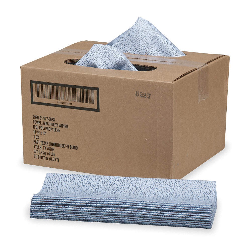 ABILITY ONE 7920-01-233-0483 Dry Wipe,11-1/2″ x 16-1/2″,Blue,PK6 5LG89