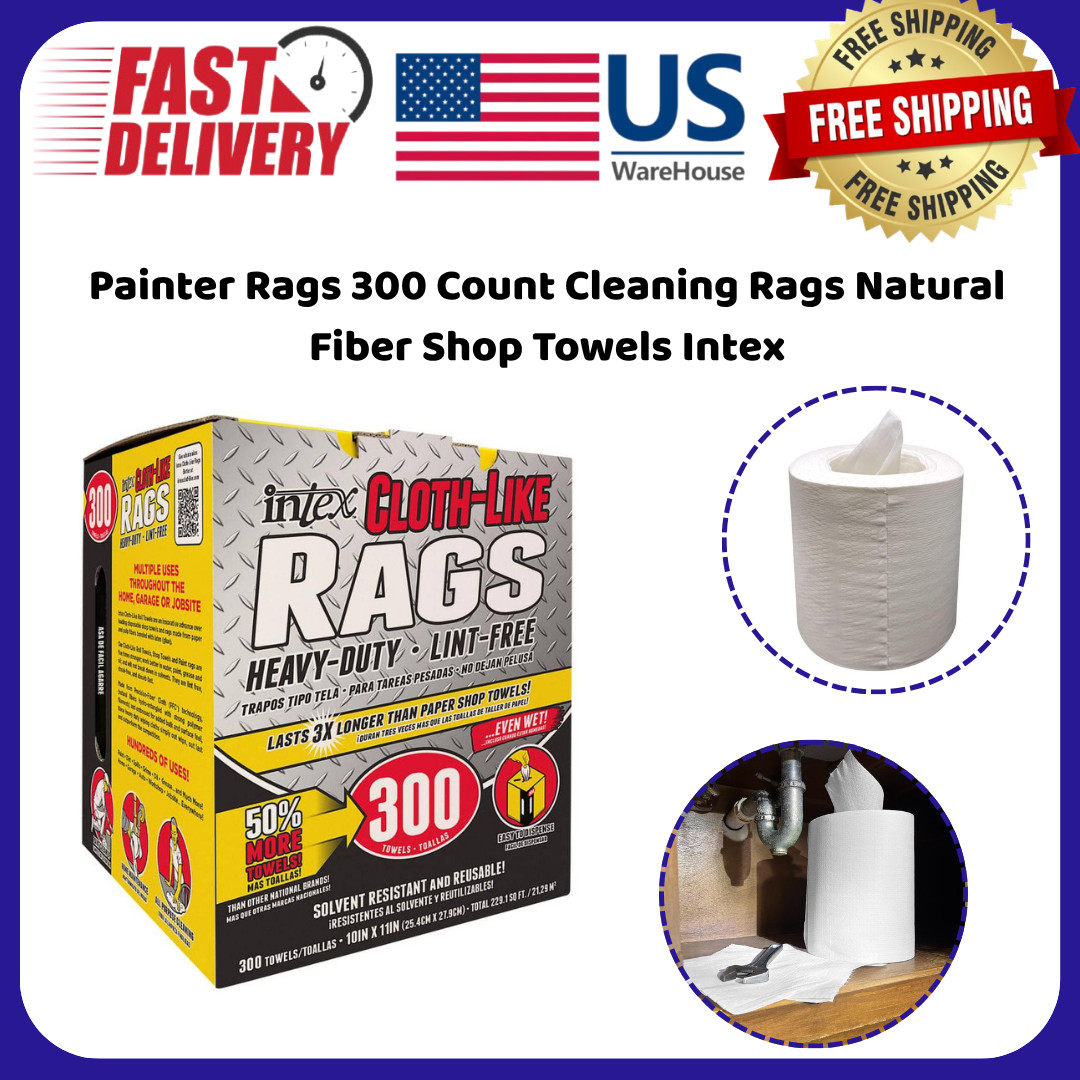 Painter Rags 300 Count Cleaning Rags Natural Fiber Shop Towels Intex