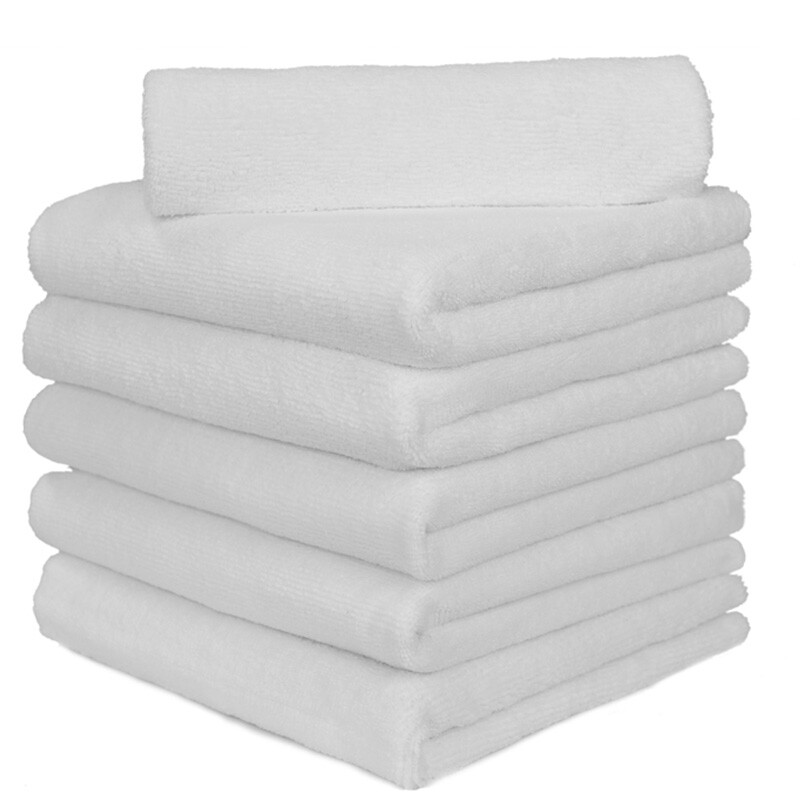 6 Pcs Microfiber Towel Edgeless No Scratch Cleaning Clothes 16″x16″, White