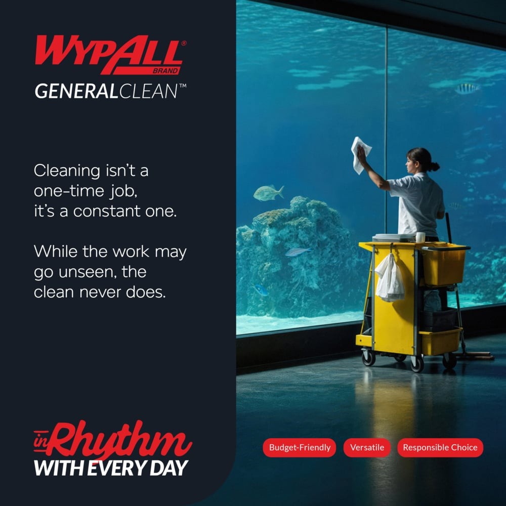 WypAll X60 Reusable Task Wipe 8.34″ x 16.8″ 34790 1 Box / 126 Wipes