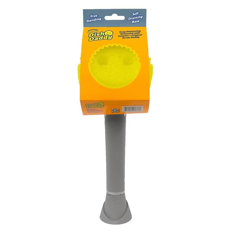 Dish Daddy Converter Plate Dishwand with Sponge: Silver, 3.75″ Depth, 13.06″