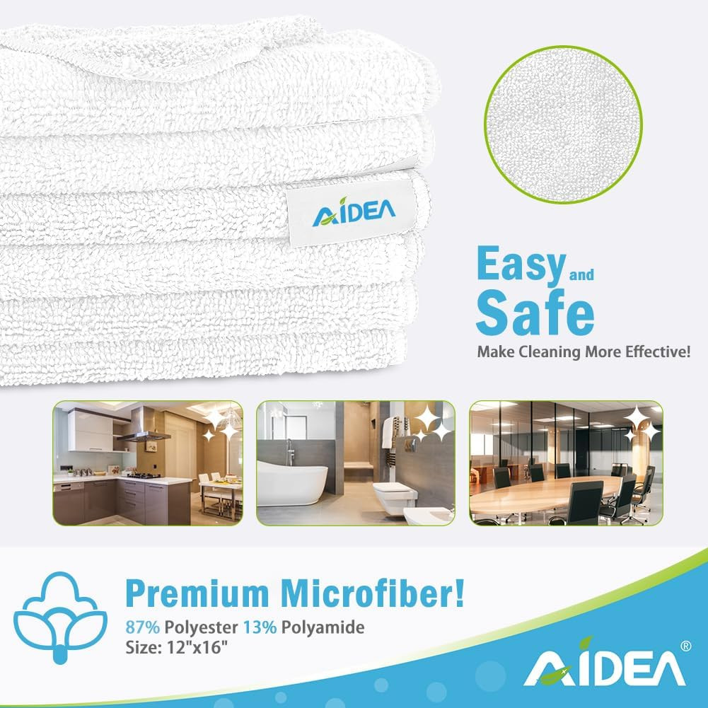 AIDEA Microfiber Cleaning Cloth-8Pk, Soft Microfiber Towels for Cars, Absorbent