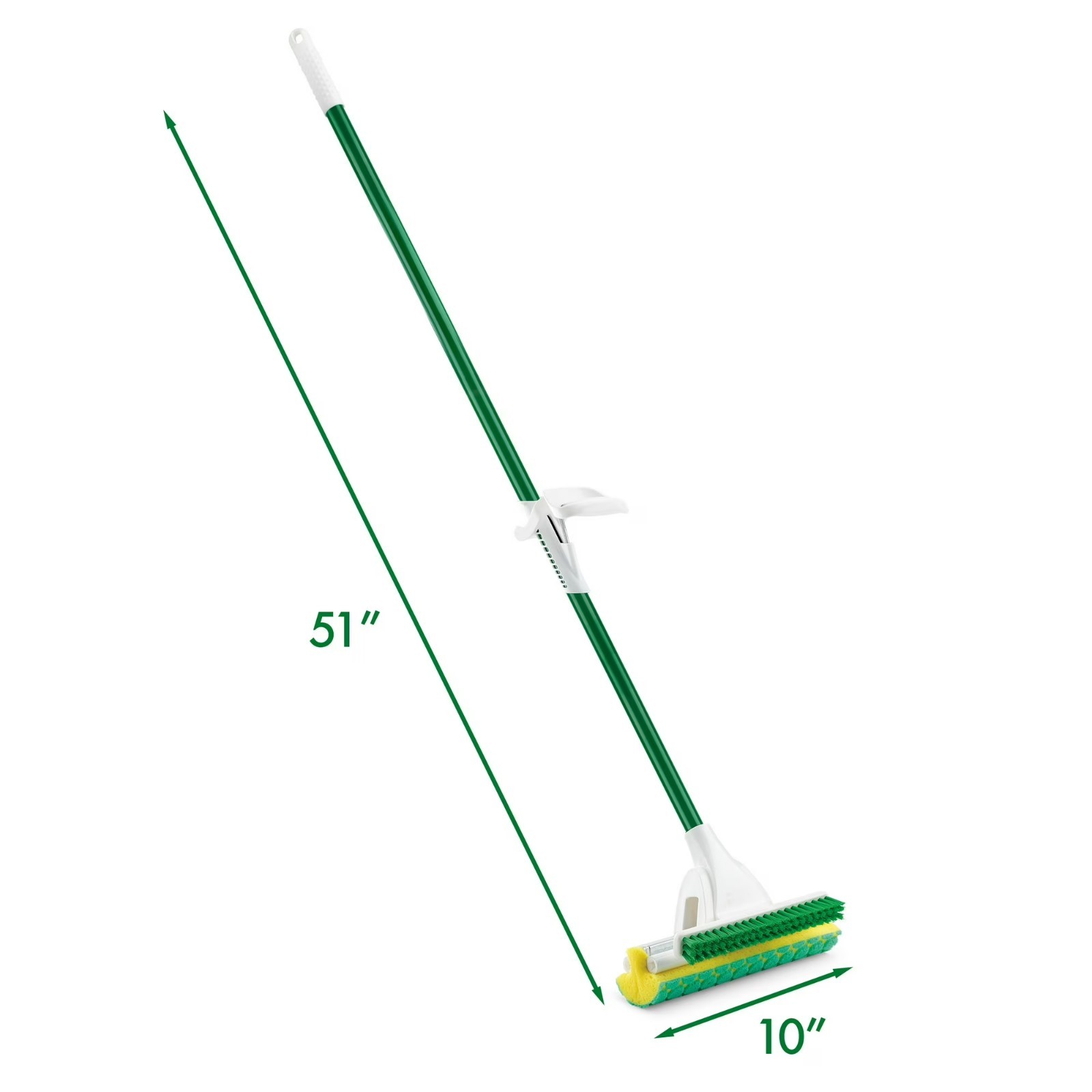 Nitty Gritty Roller Sponge Mop with Scrub Brush Green Steel Handle