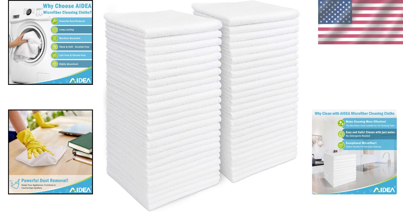 Lint-Free & Durable Microfiber Cleaning Cloths 50PK – Perfect for All Surfaces